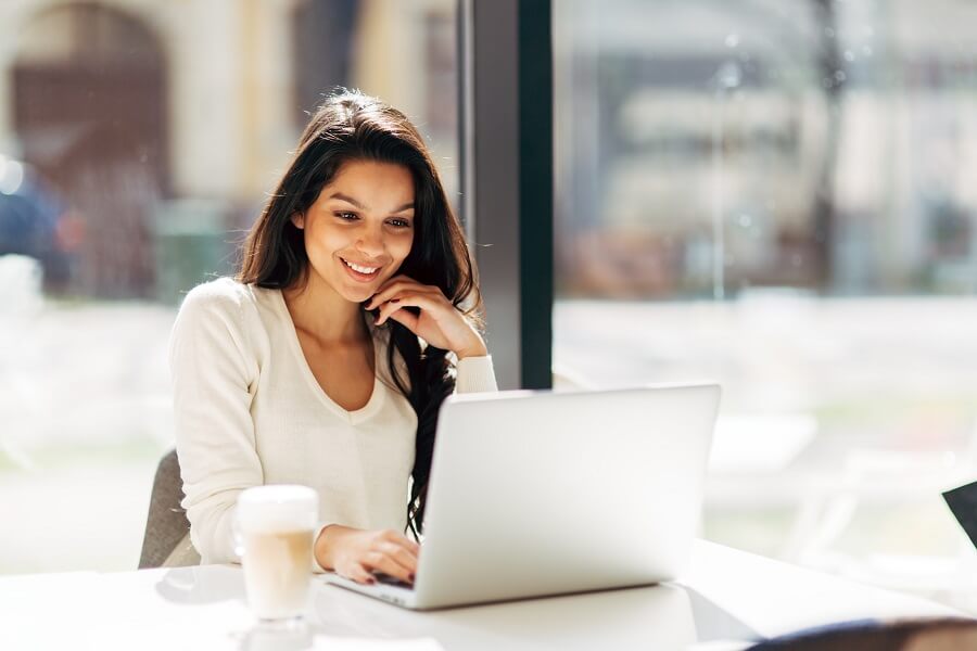 Woman Uses Laptop