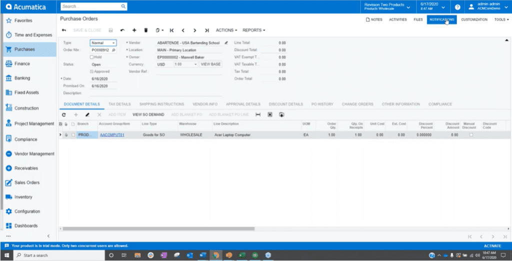 Purchase Orders in Acumatica vs QuickBooks Webinar