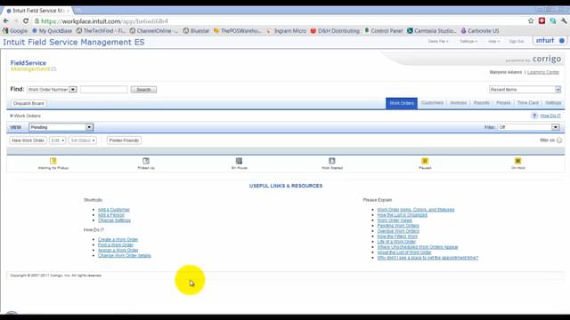 Intuit Field Service Basic Navigation