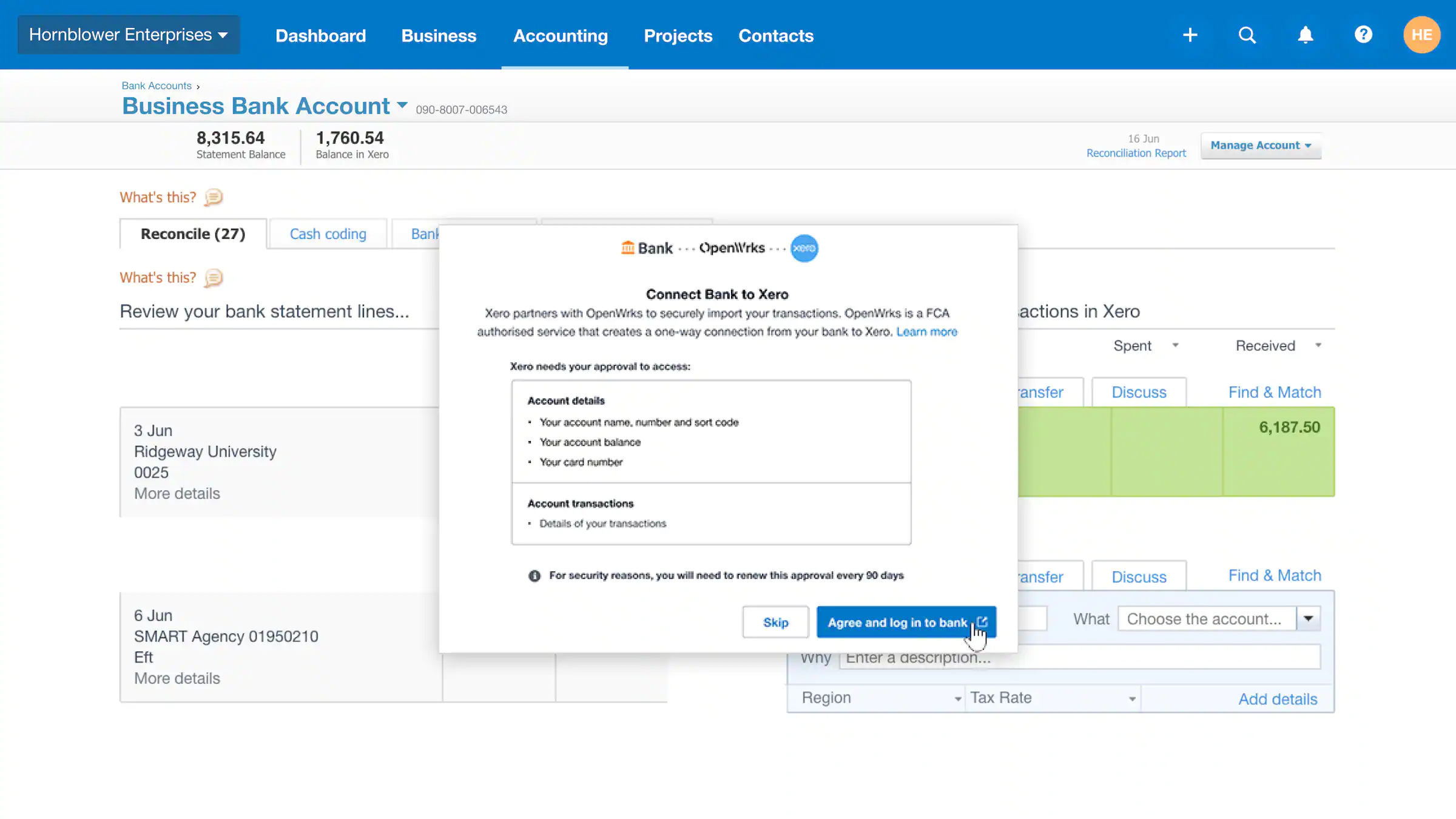 Xero Bank Connections
